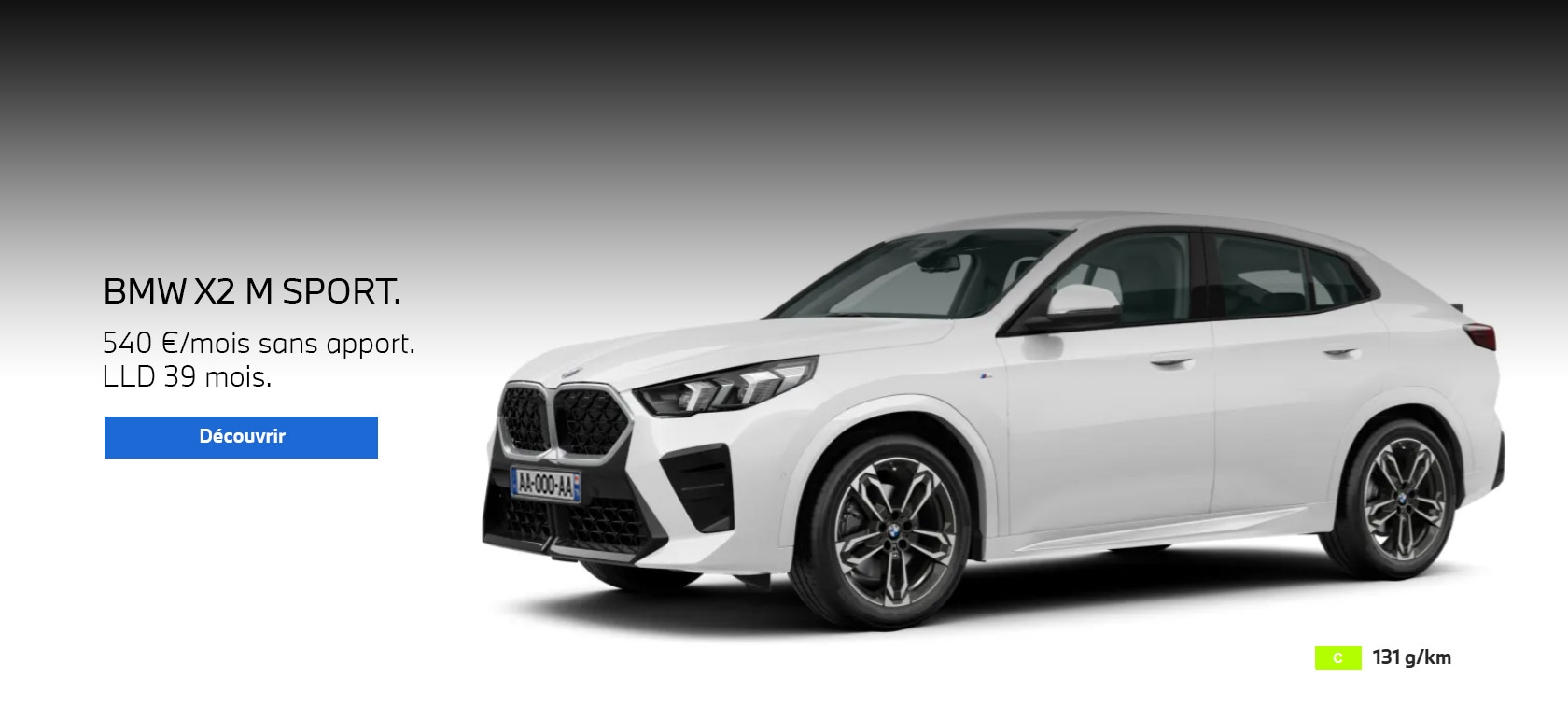 Votre BMW X2 sDrive 20i M Sport pour 540 € / mois